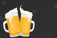 Frizzy beer glasses background, alcoholic beverage illustration