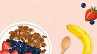 Healthy smoothie bowl desktop wallpaper, breakfast food illustration