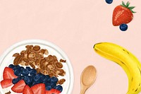 Healthy smoothie bowl background, breakfast food illustration