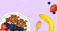 Healthy smoothie bowl desktop wallpaper, breakfast food illustration