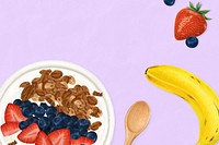 Healthy smoothie bowl background, breakfast food illustration