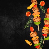 BBQ sticks background, food border illustration