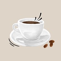 Espresso coffee cup, morning beverage illustration