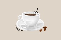 Espresso coffee cup, morning beverage illustration