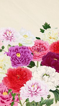 Spring carnation flowers mobile wallpaper, botanical aesthetic border background