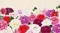 Spring carnation flowers mobile wallpaper, botanical aesthetic border background