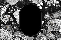 Aesthetic vintage flower frame, black and white design