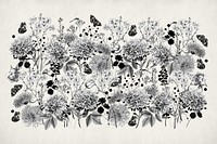 Vintage flower, botanical collage art