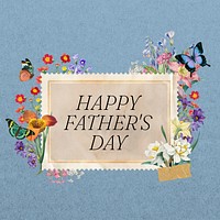 Happy Father's Day greeting, aesthetic flower collage art