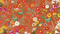 Spring flower pattern computer wallpaper, aesthetic botanical illustration