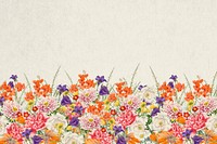 Wedding flowers border background, beige textured design