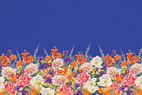 Wedding flowers border background, blue textured design