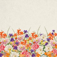 Wedding flowers border background, beige textured design