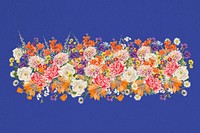 Wedding flower divider, colorful botanical illustration