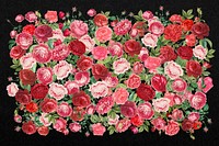 Pink Valentine's roses, flower collage art