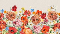 Colorful Summer flowers computer wallpaper, aesthetic botanical background