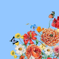 Colorful Summer flowers background, aesthetic botanical border 