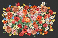 Colorful Summer flower collage art