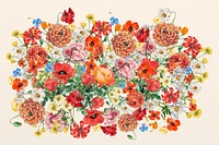 Colorful Summer flower collage art