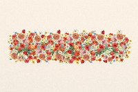 Summer flowers divider, colorful botanical illustration