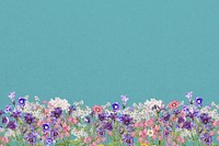 Aesthetic purple wildflower background, botanical border