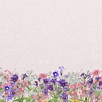 Aesthetic purple wildflower background, botanical border