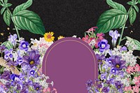 Purple flower field frame, arch shaped design