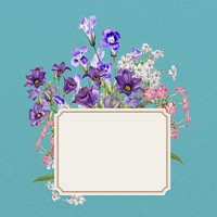 Aesthetic purple flower frame, paper collage