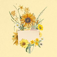 Sunflower bouquet with note paper collage