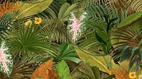 Tropical palm trees HD  wallpaper, leaf illustration