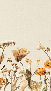 Aesthetic autumn flower phone wallpaper, seasonal botanical background