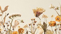 Aesthetic autumn flower computer wallpaper, seasonal botanical background