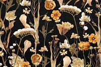Aesthetic autumn flower background, seasonal botanical illustration