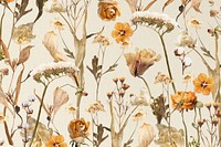 Aesthetic autumn flower background, seasonal botanical illustration