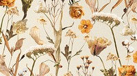 Aesthetic autumn flower computer wallpaper, seasonal botanical background