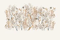 Autumn aesthetic flower branch collage art