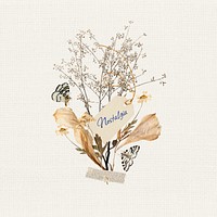 Nostalgia word, Autumn flower bouquet collage art