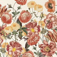 Feminine vintage floral background, pink flowers illustration