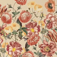 Feminine vintage floral background, pink flowers illustration
