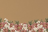 Vintage camellia flower background, brown aesthetic illustration