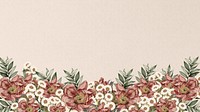 Vintage camellia flower HD wallpaper, beige aesthetic border  background