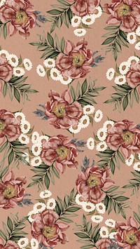 Vintage camellia flower background, aesthetic patterned background