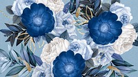 Blue anemone flower computer wallpaper, Winter season background