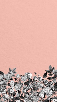 Vintage rose flower mobile wallpaper, aesthetic floral border background