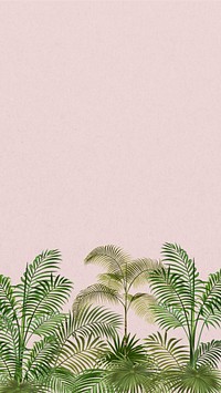 Tropical palm trees mobile wallpaper, botanical border background