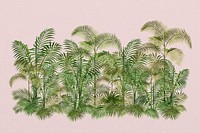 Tropical palm trees, botanical collage art