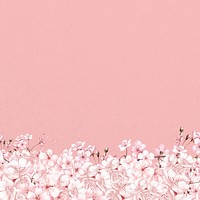 Japanese Sakura flower background, pink botanical illustration