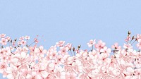 Japanese sakura flower desktop wallpaper, pink botanical background