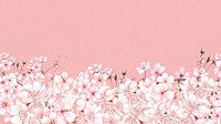 Japanese sakura flower desktop wallpaper, pink botanical background