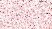 Cherry blossom pattern computer wallpaper, botanical illustration